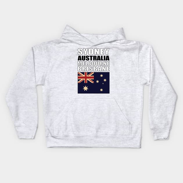 Flag of Australia Kids Hoodie by KewaleeTee